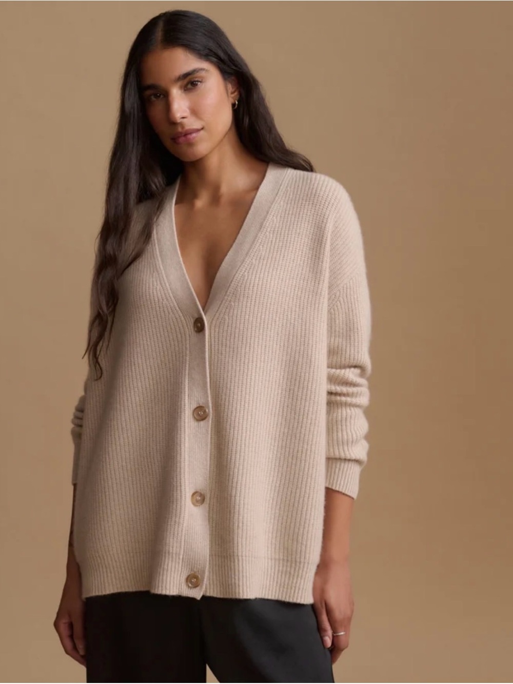 Jenni Kayne 100% Cashmere Cocoon Cardigan Oatmeal color Sz M
